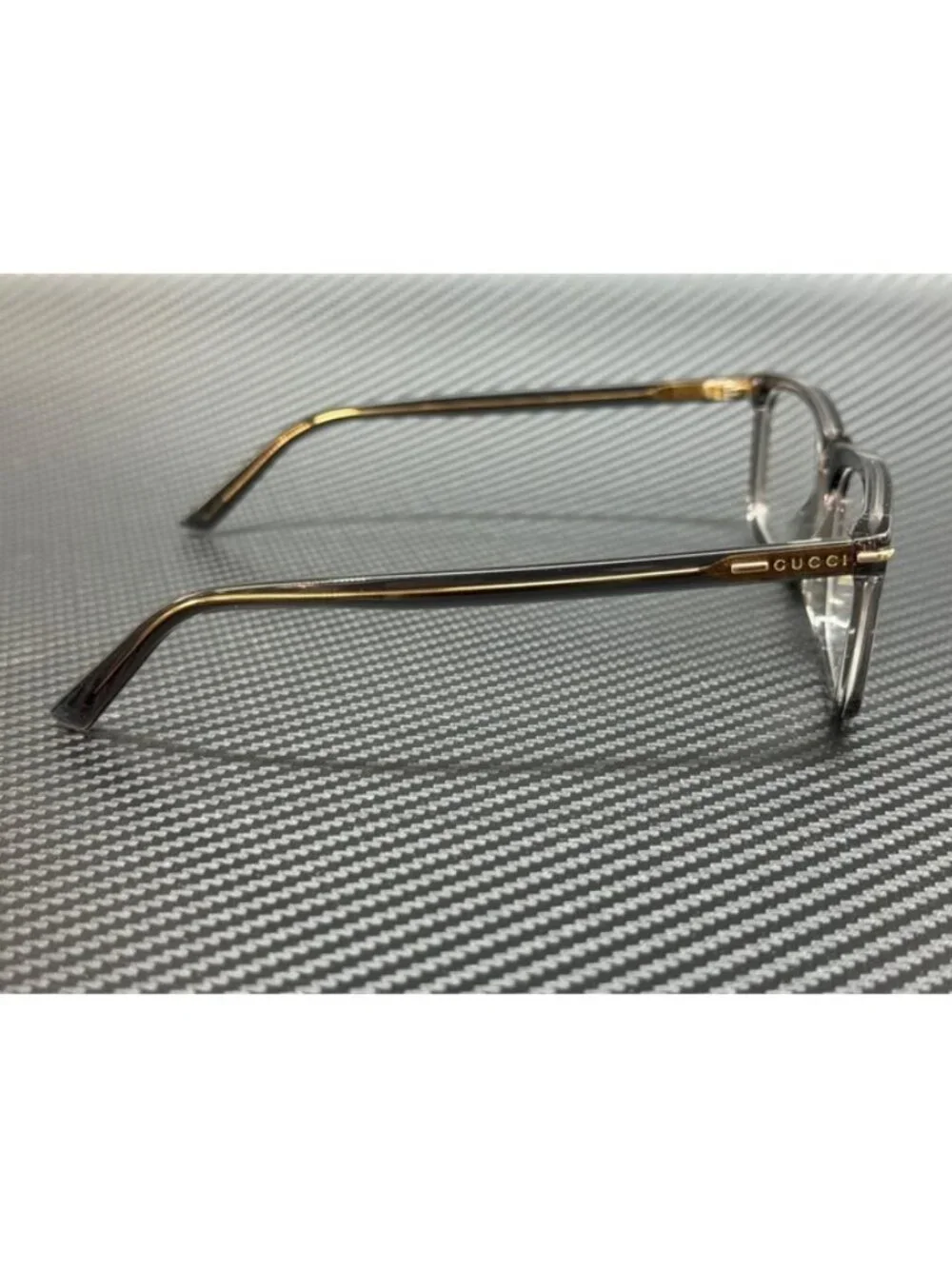 New Gucci Men Grey Transparent Eyeglasses 57-17-145